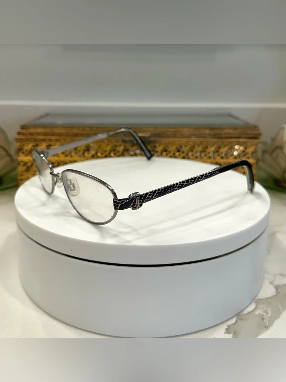 Tod’s B/W Snakeskin-Print Rx Eyeglass Frames - TO 5035 - VGUC